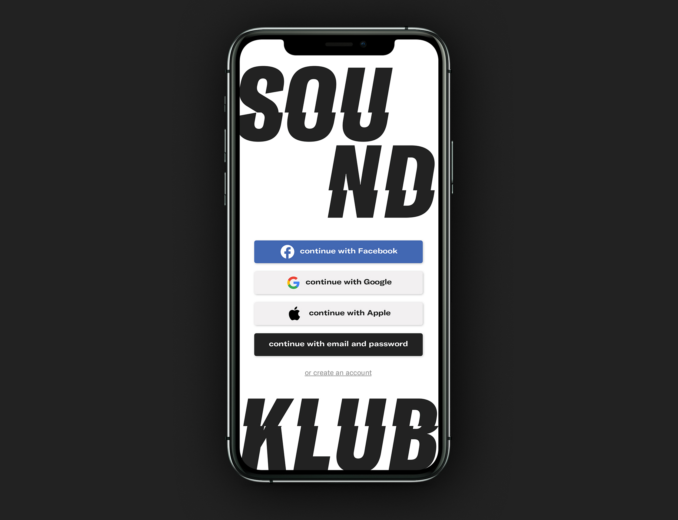 SOUNDKLUB on an Iphone