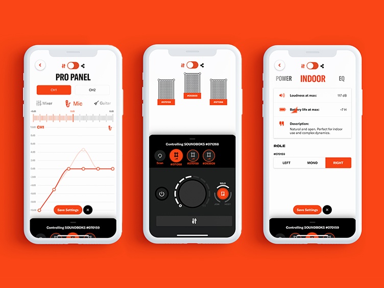 Beta test imaging of SOUNDBOKS App