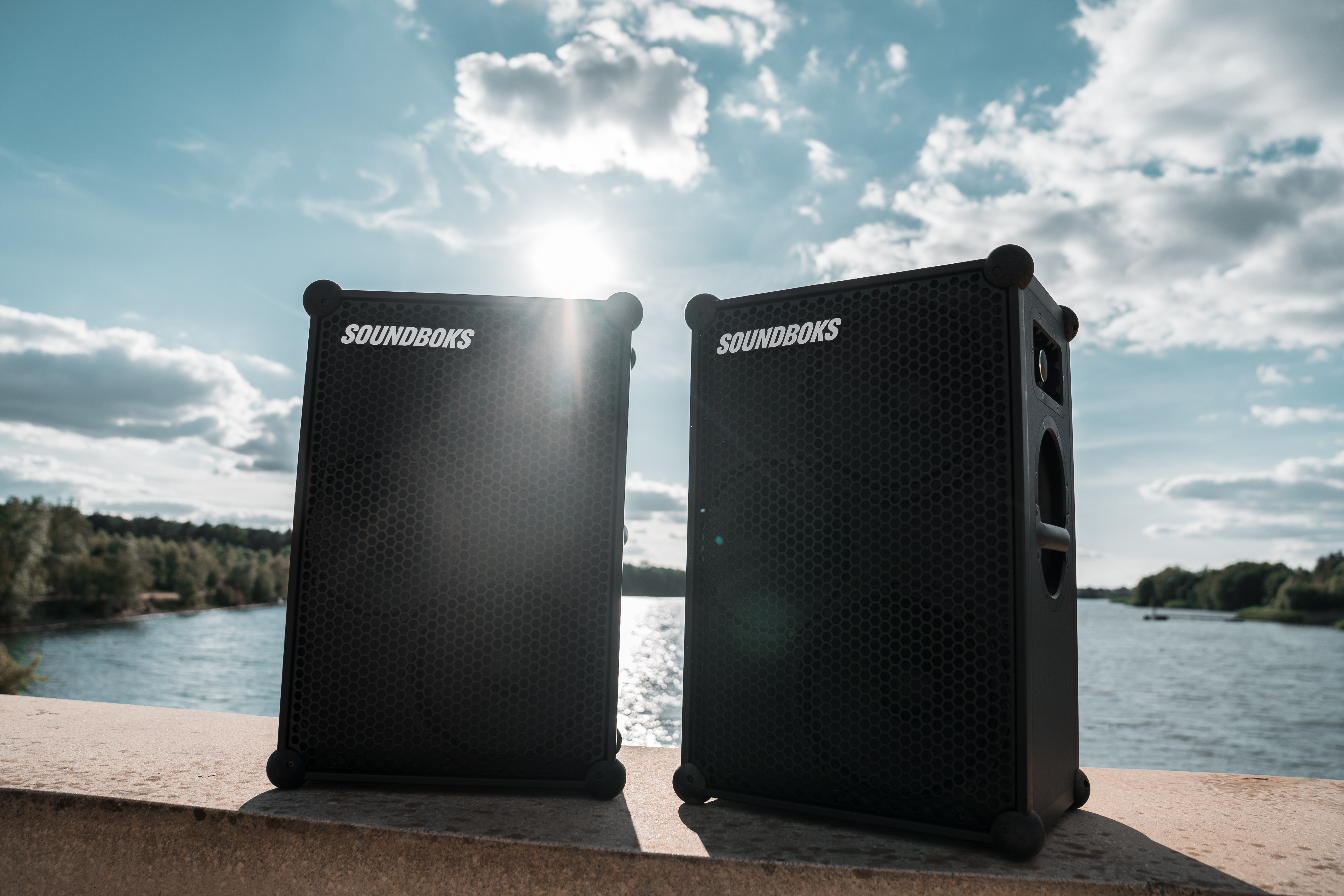 Two SOUNDBOKS in the sun