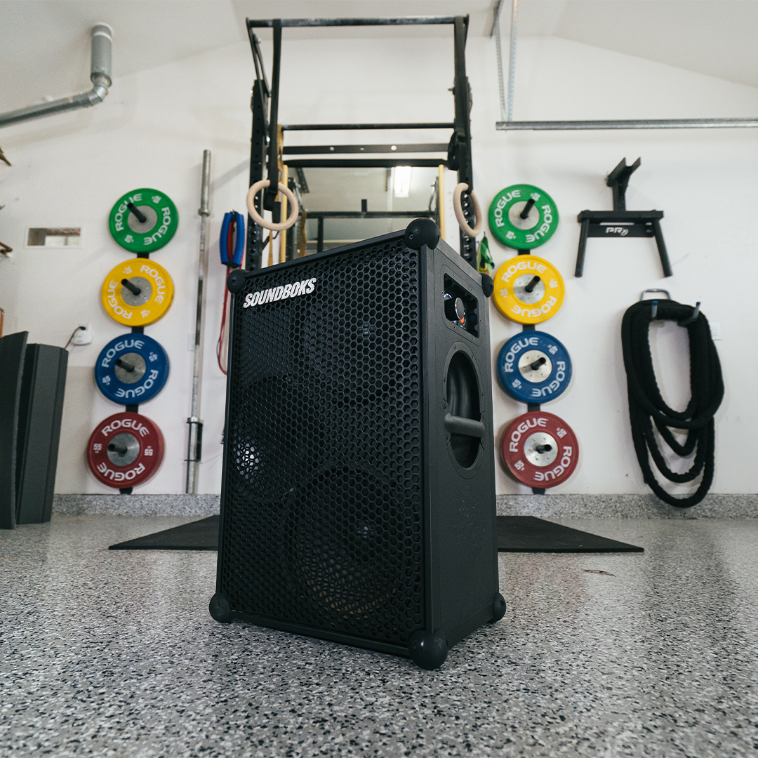 SOUNDBOKS Speaker in a home gym
