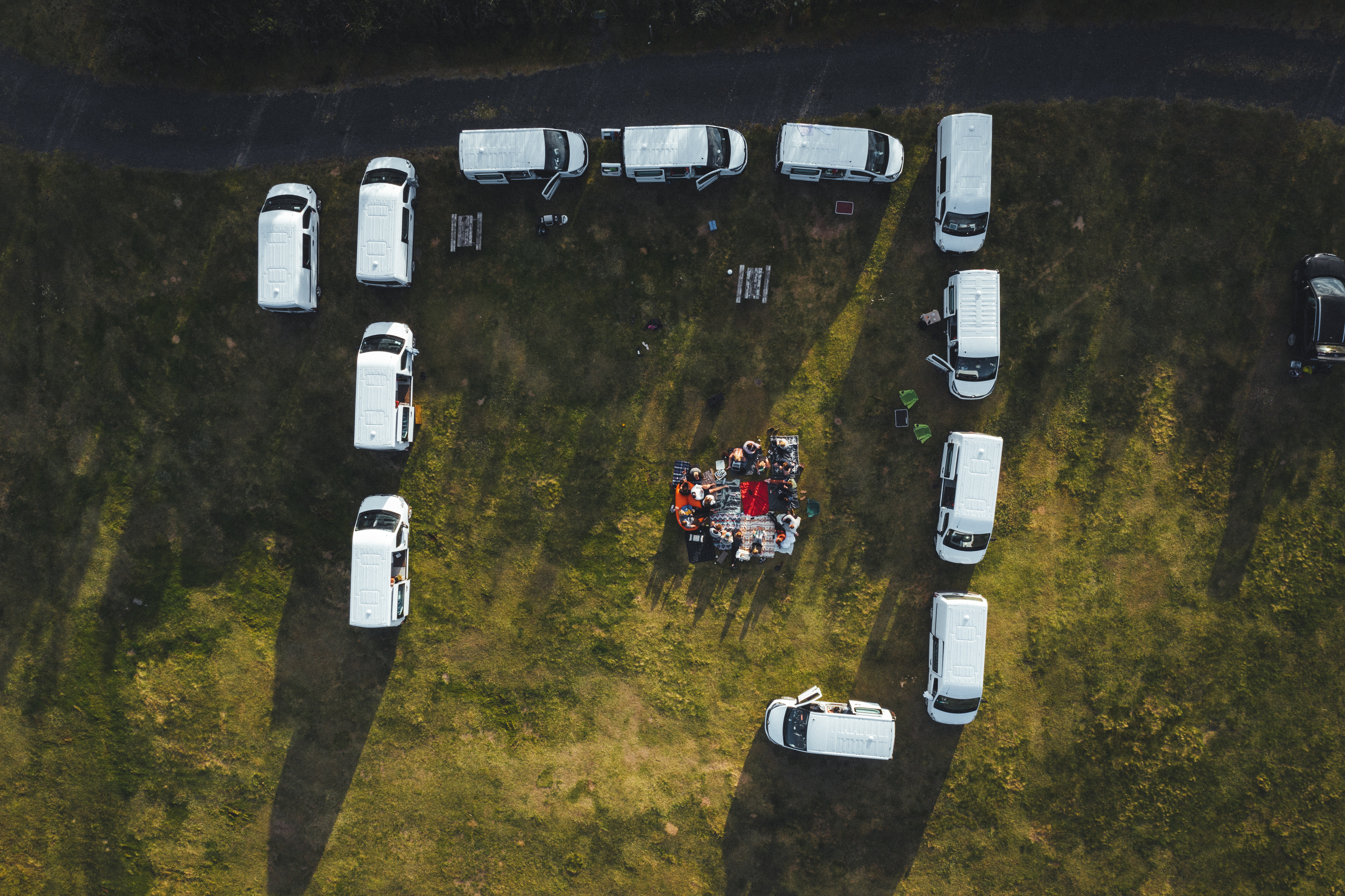 areal vanlife photo in iceland