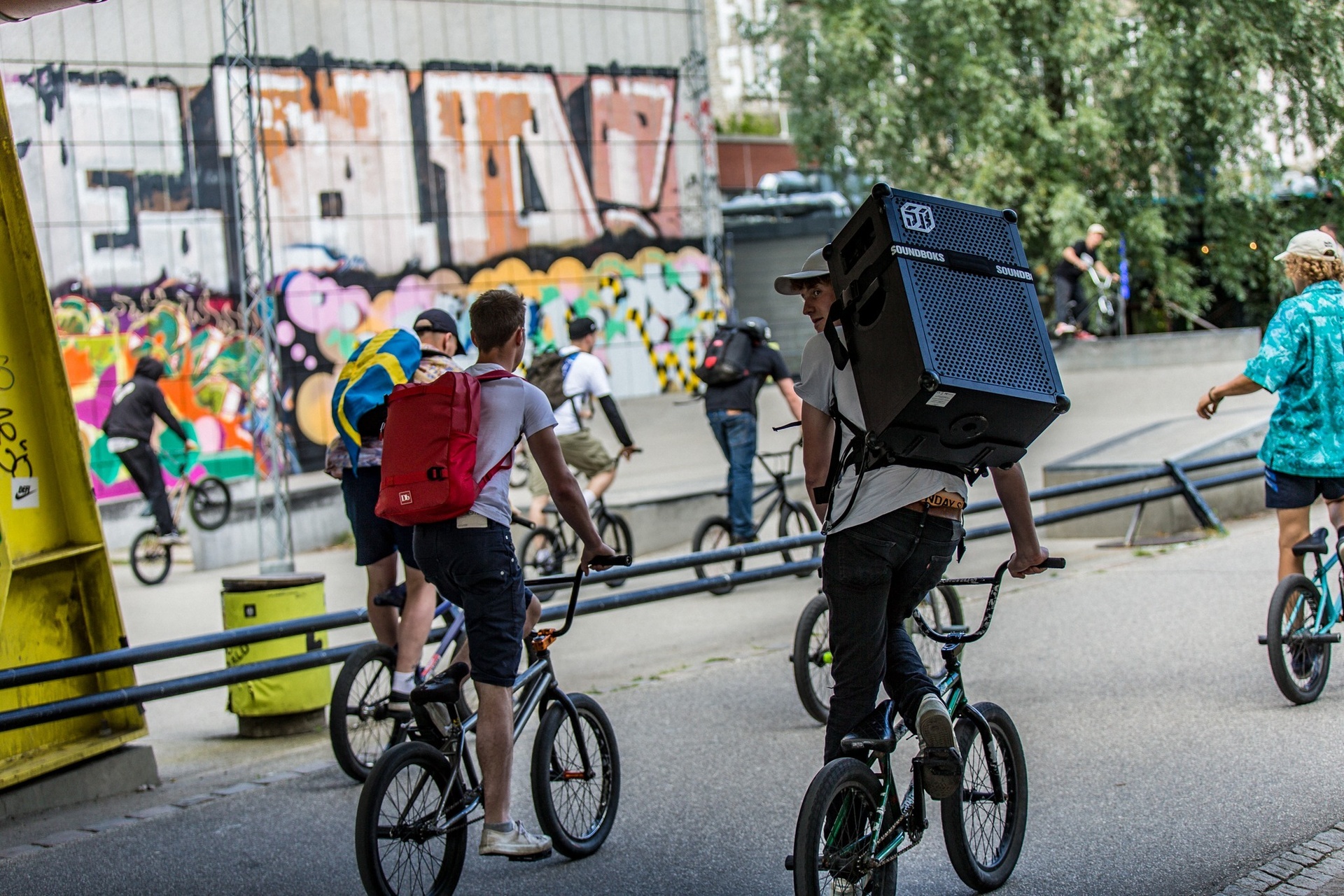 Chris at the 2018 Gade BMX Event with the SOUNDBOKS 2