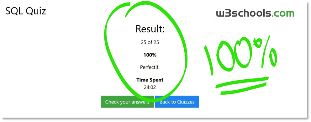 w3schools sql test