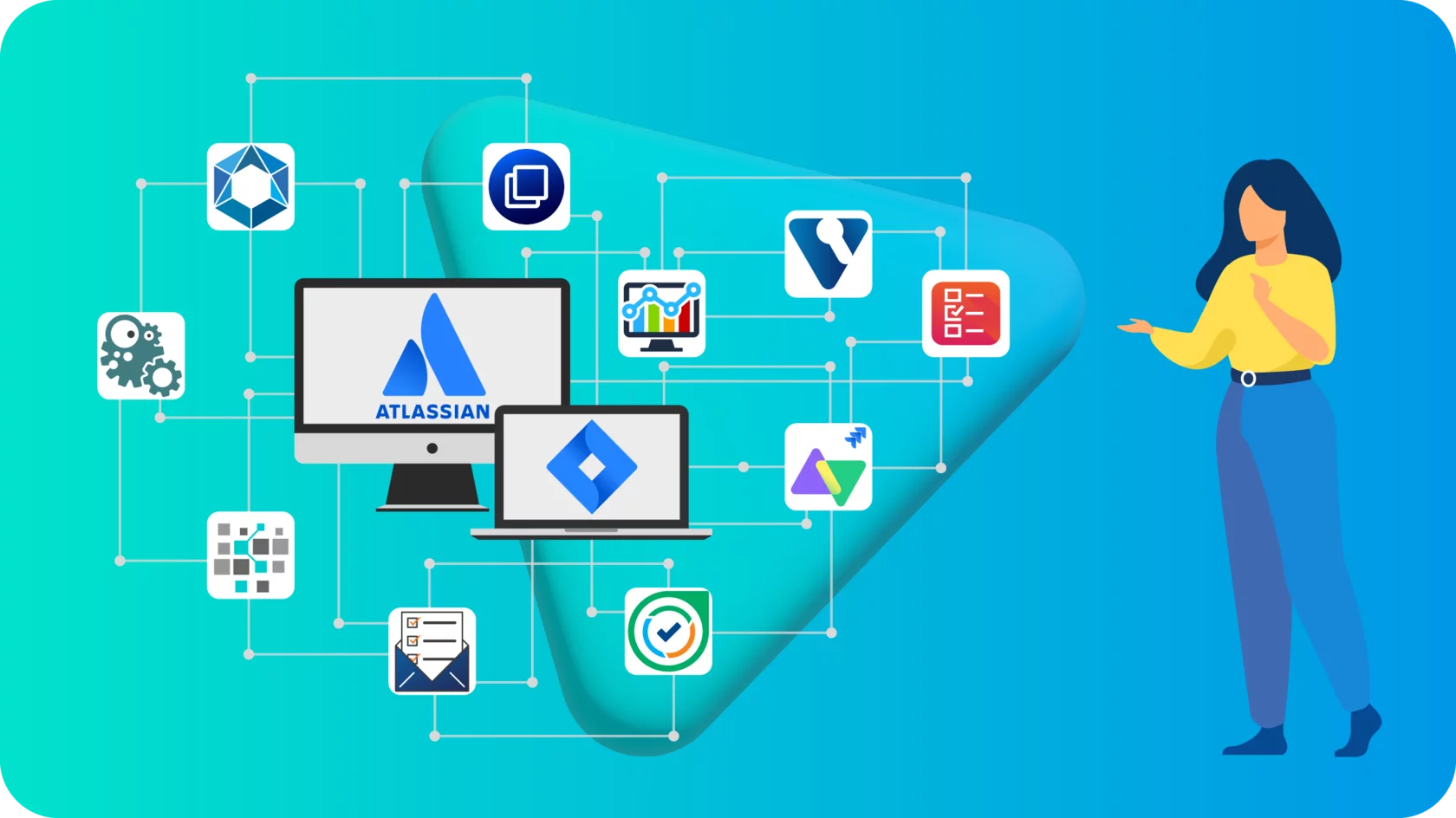 Diverse professionals using Jira on various devices.