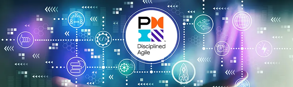 discipline agile logo on creative background