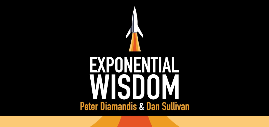 Podcast promotional banner of the Exponential Wisdom podcast. 