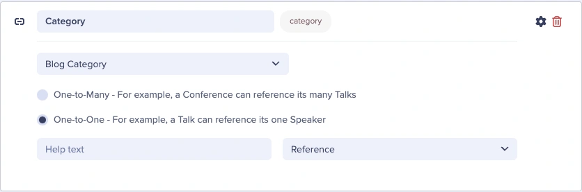 Page schema Category reference field