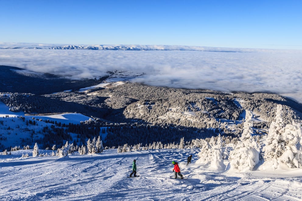 people skiing in wyoming