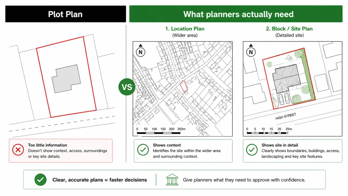 What should be included in a plot plan
