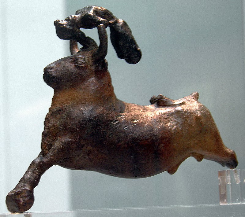 Bull leaping statue