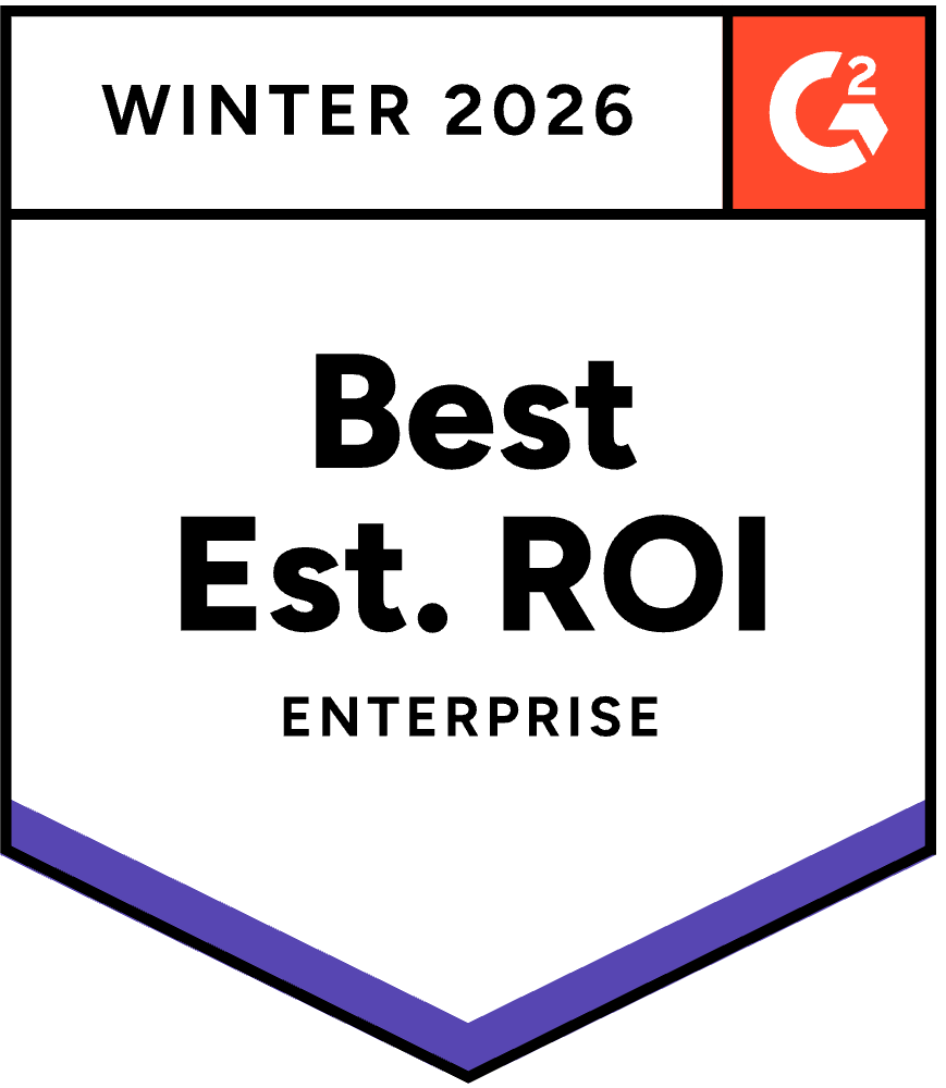 G2 Badge: Best Estimated ROI, Enterprise, Winter 2026, ButterCMS