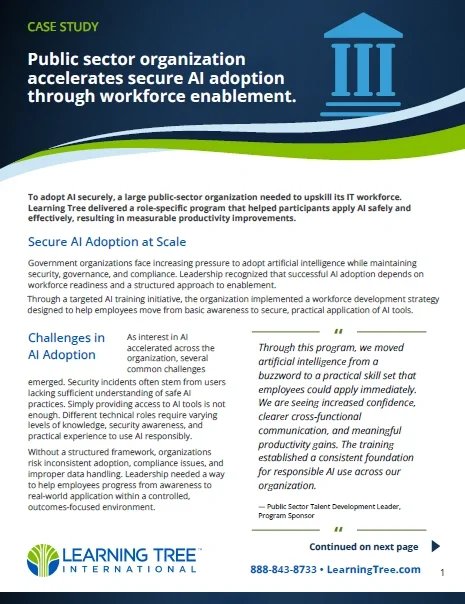 AI workforce readiness case study cover, Learning Tree International