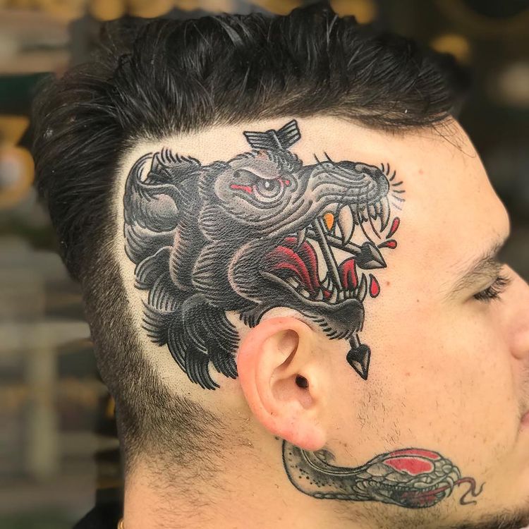badass head tattoo