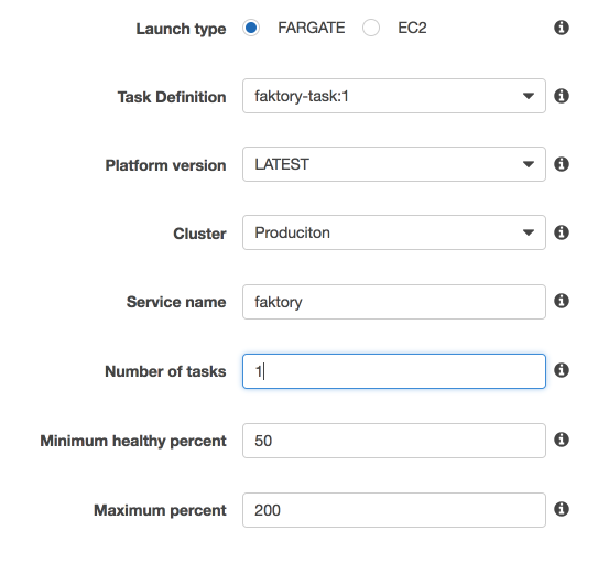 Faktory service form step 1