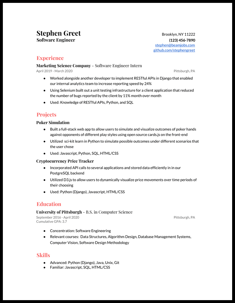 Software Engineer Resume Examples And Guide For 2020