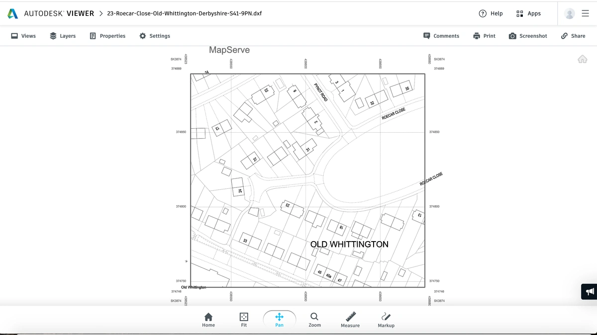 Black and white CAD format MasterMap® example