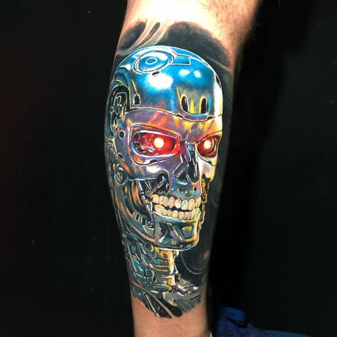 terminator machine tattoo realism