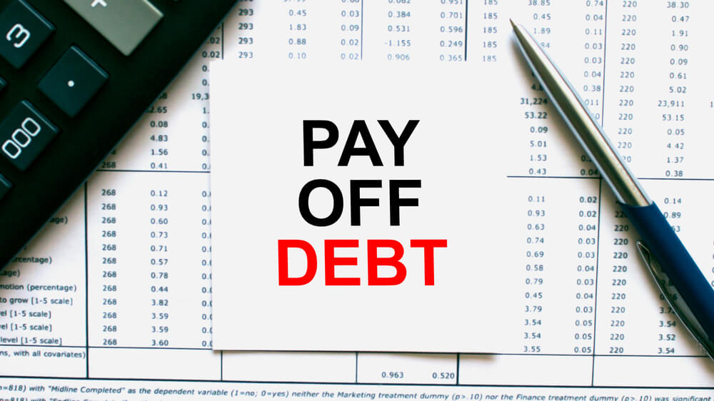 pay off debt written
