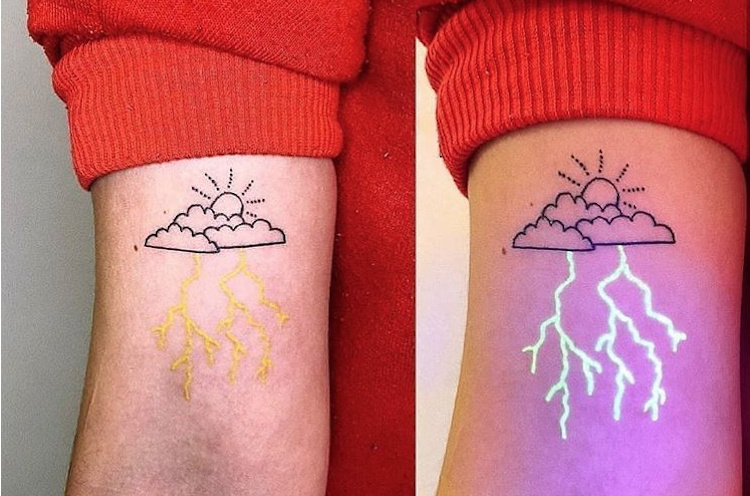 healed uv ink tattoo