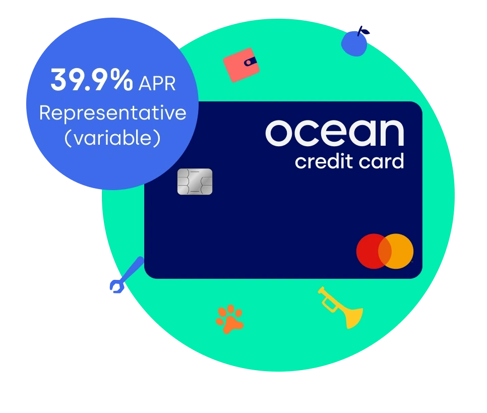 39.9% APR Representative (variable). Ocean Credit Card.