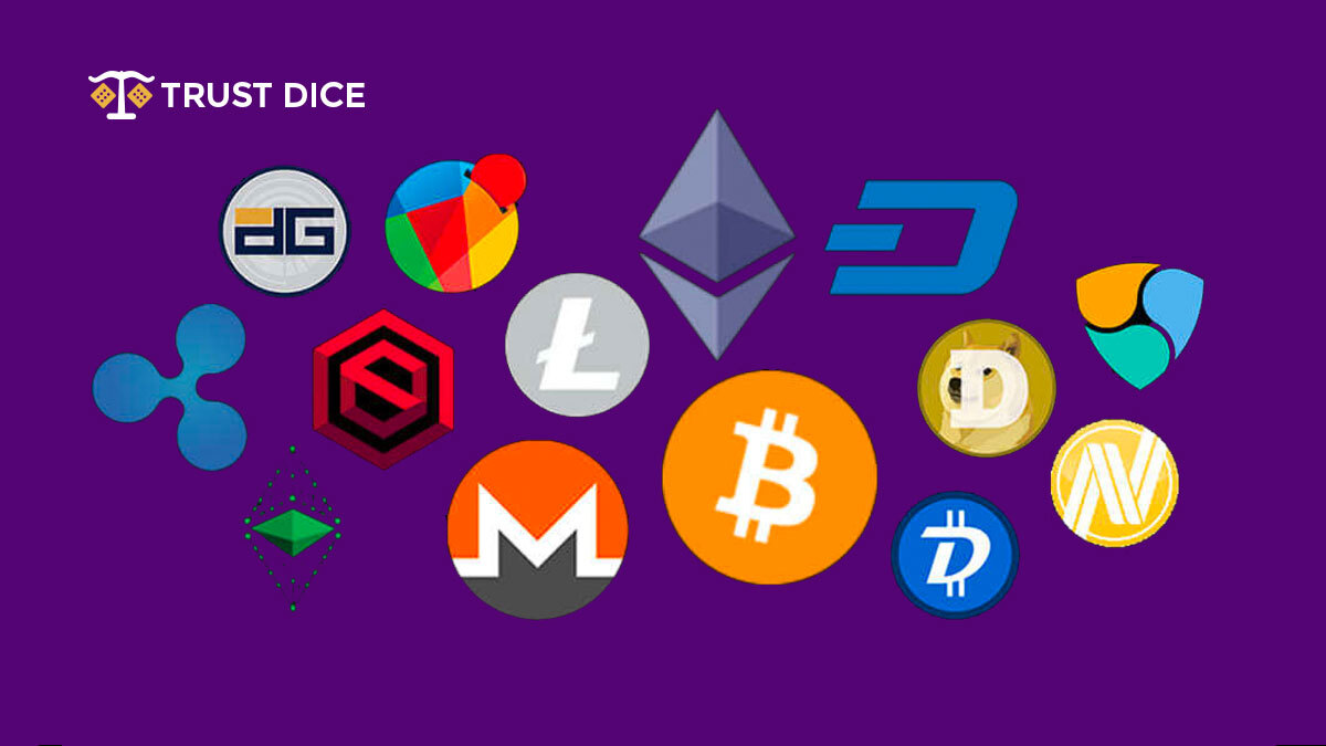 Different cryptocurrencies and altcoins by TrustDice