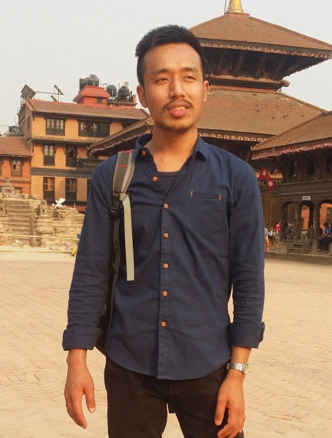 Photograph of BBC Magar, a Pathways student, in Nepal