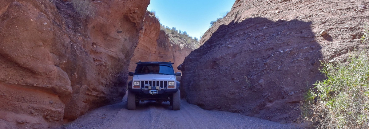 Jeep Grand Cherokee on Maggie's Slot Canyon in Arizona.
