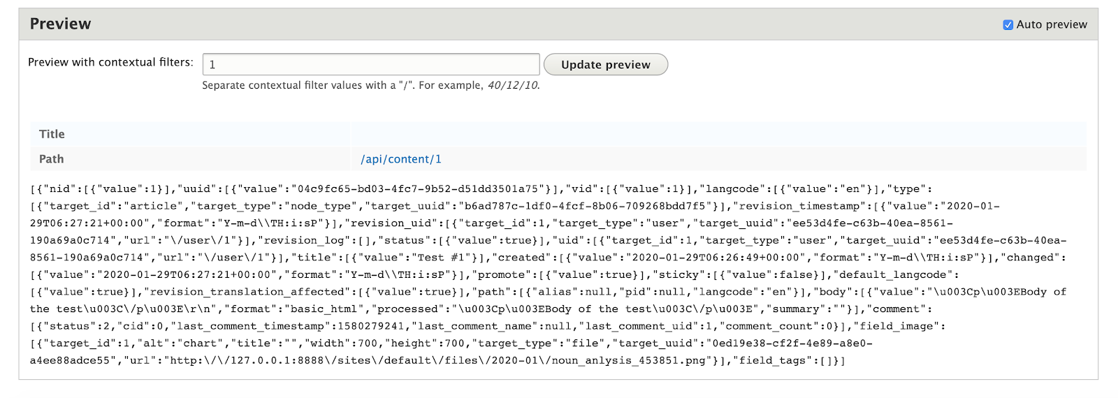 Drupal REST API JSON response