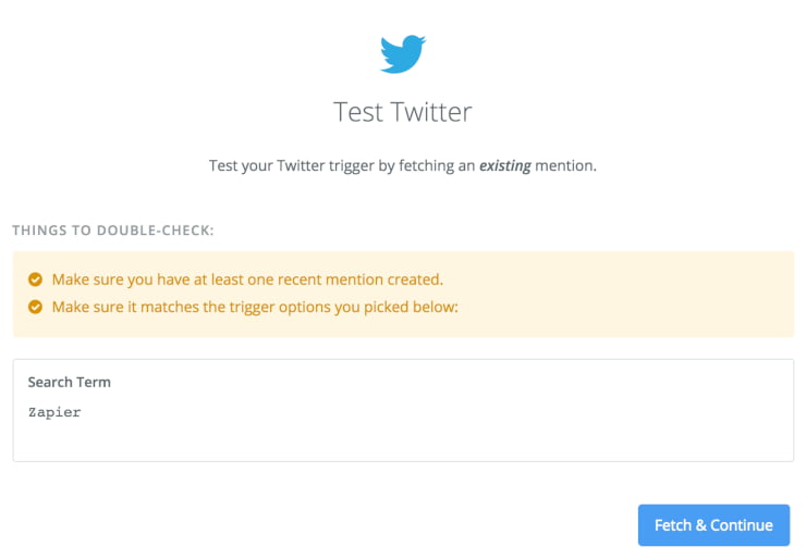 Zapier Test Twitter social automation