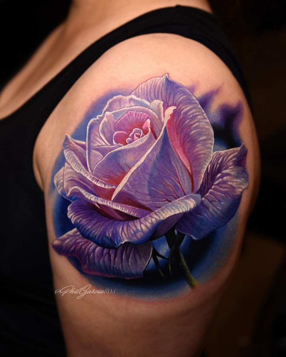 lavender rose tattoo