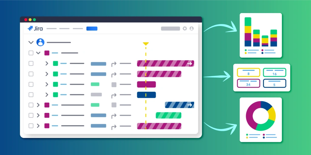 Flowchart showing a Jira Epic broken down into smaller stories.