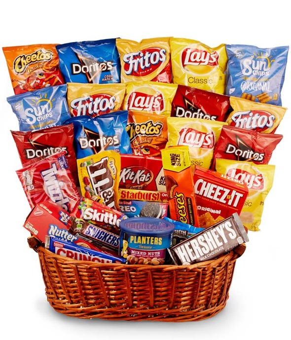 chips and candy gift basket