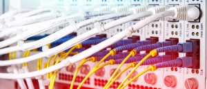server with multiple ethernet cables plugged in