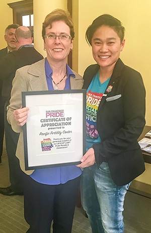 Dr. Isabelle Ryan awarded the San Francisco Pride certificate of appreciation