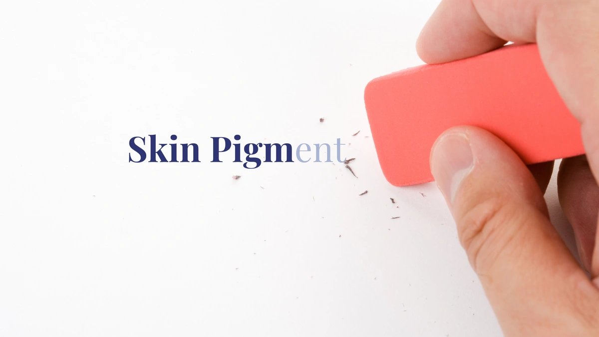 Image of skin pigment being erased by an eraser to symbolize treatments for hyperpigmented skin