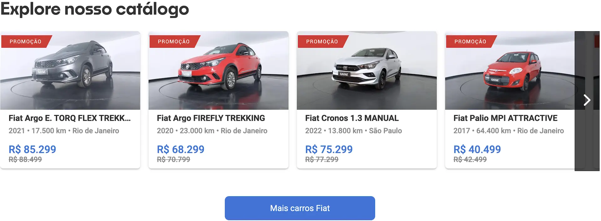 Carros Fiat preço