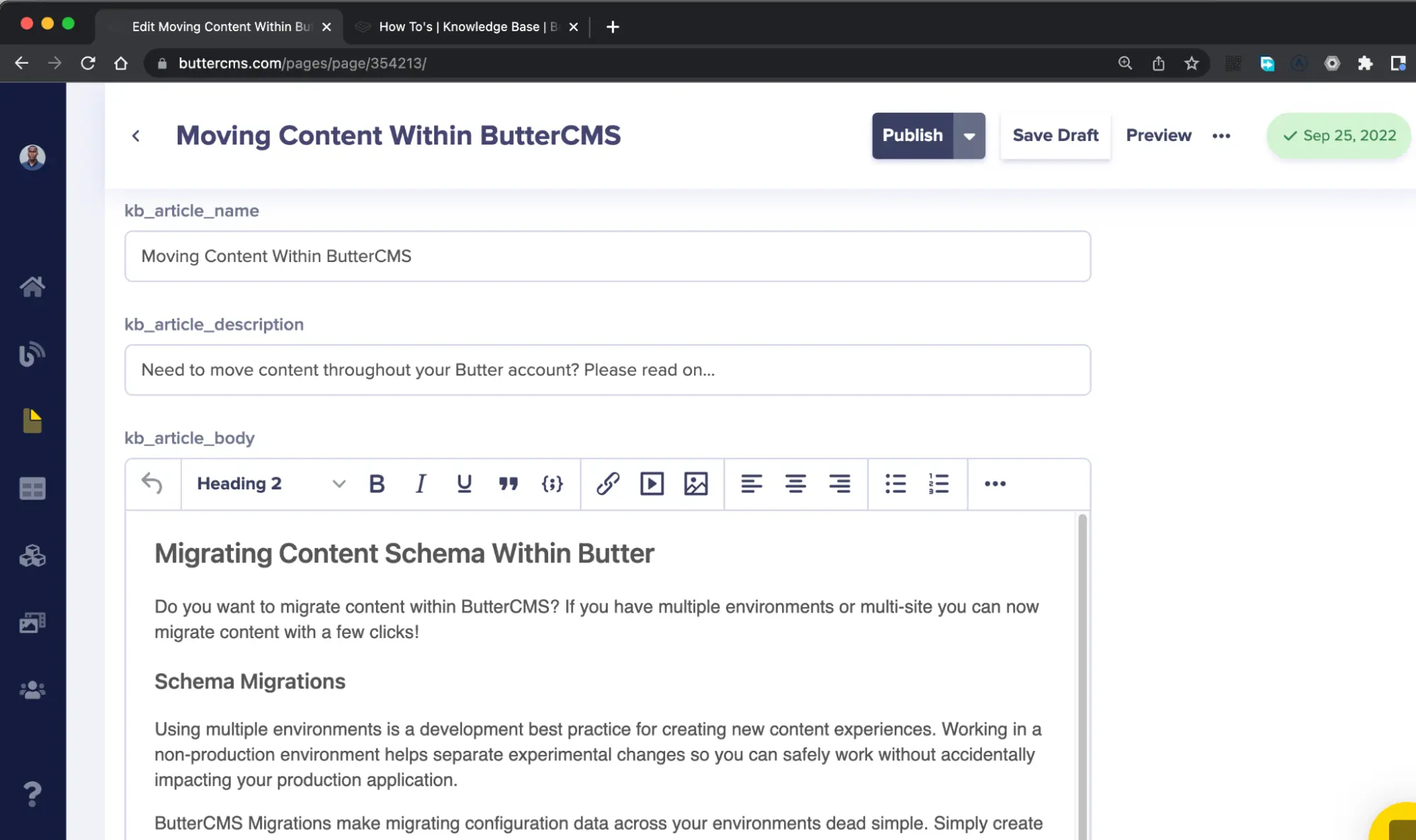 Add data to Moving Content Within ButterCMS article
