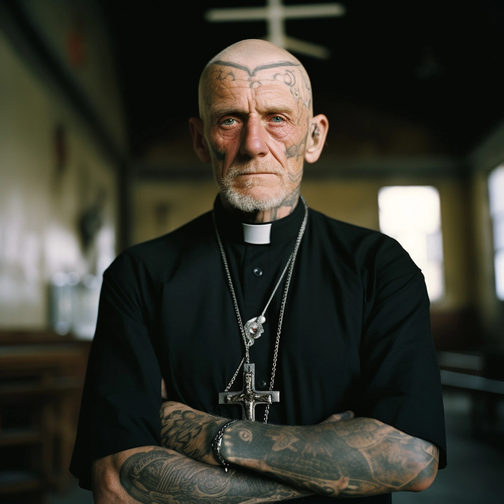 tattooed priest