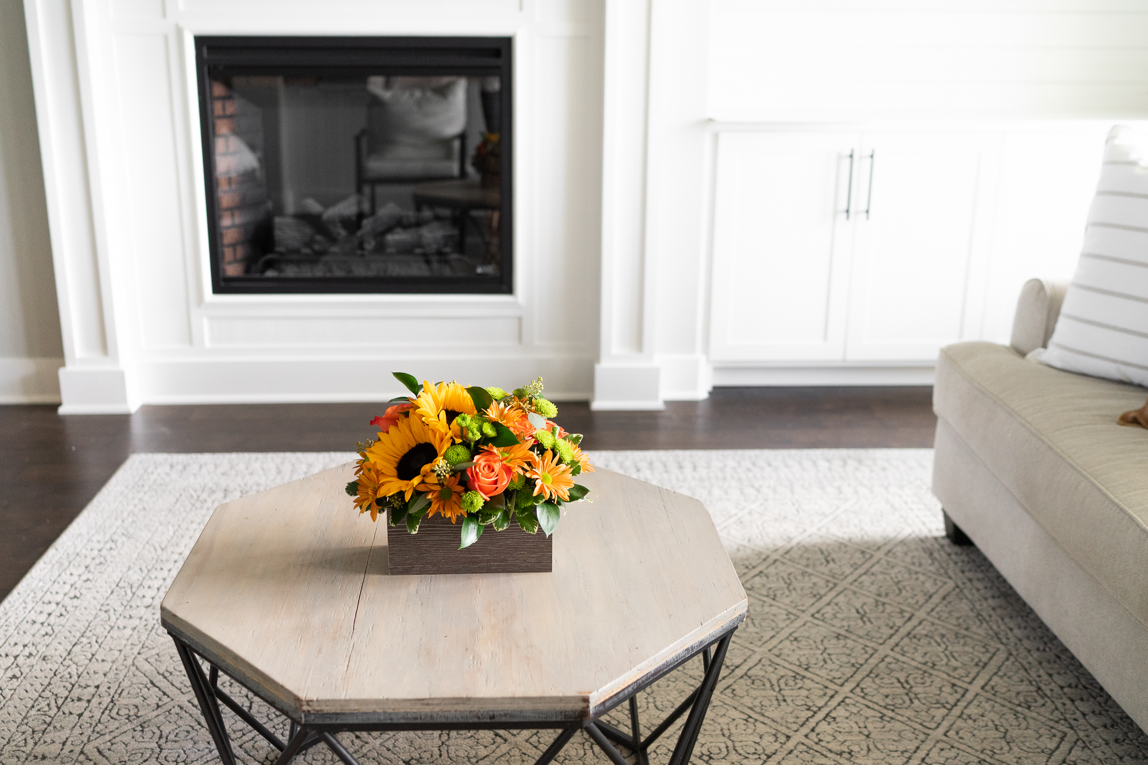 Sunflower Arrangement in Living Room