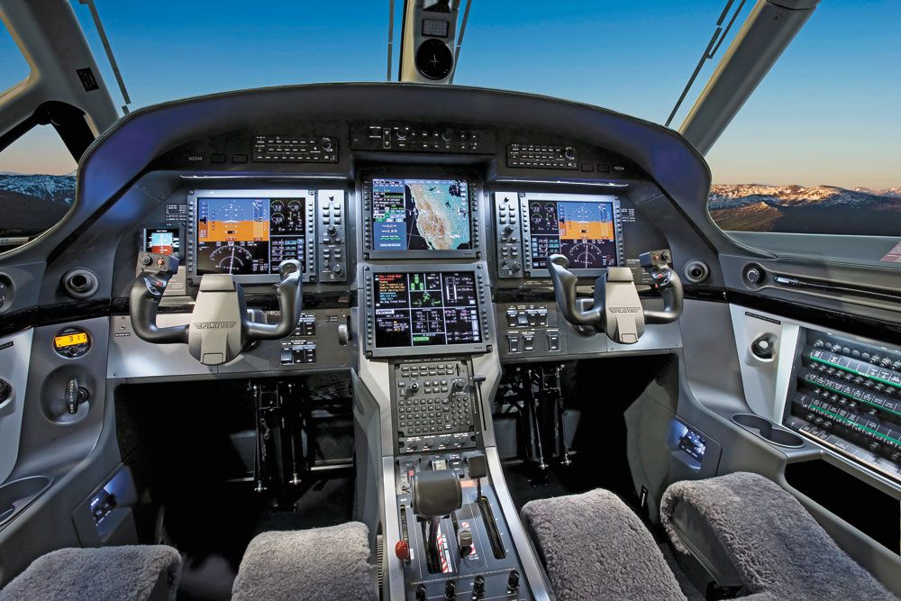 A comfortable, modern cockpit.