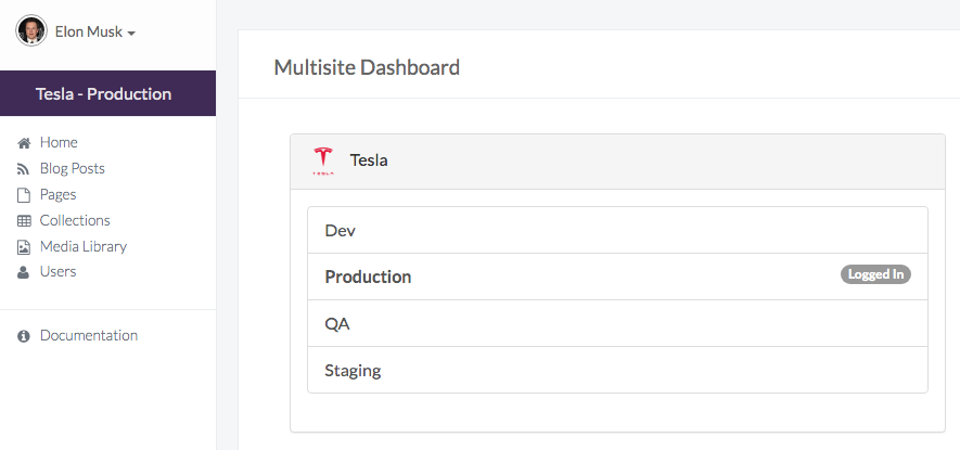 Toggle between multiple environments with one dashboard
