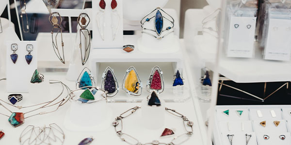 2019 Halstead Grant winner Emma Elizabeth Jewelry display