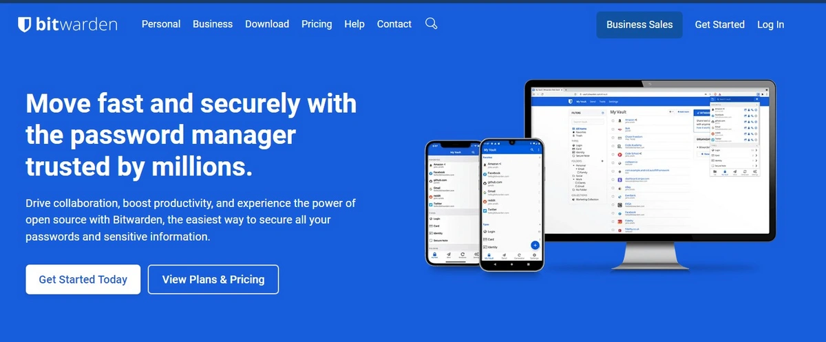 Bitwarden homepage.webp