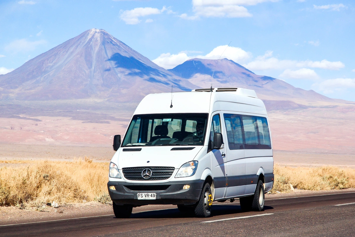 mercedes sprinter van in the desert.webp