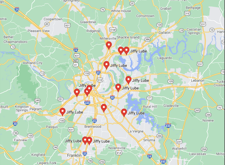 Jiffy Lube locations Nashville.png