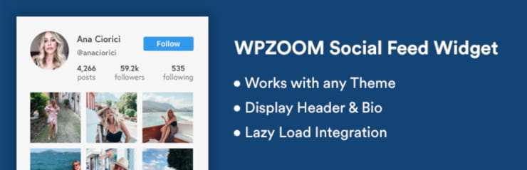 Instagram social wall widget by WPZOOM