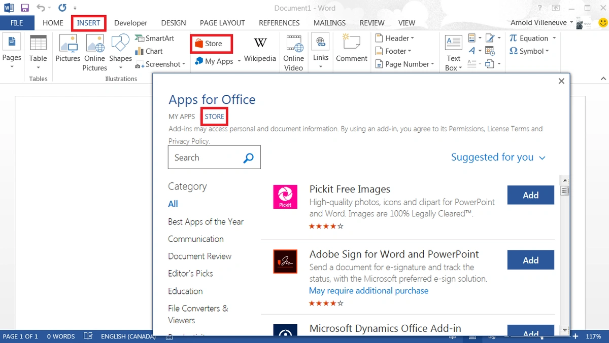 Word-Office-Add-Ins-Store
