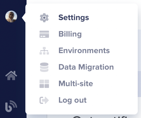 ButterCMS settings location within the interface
