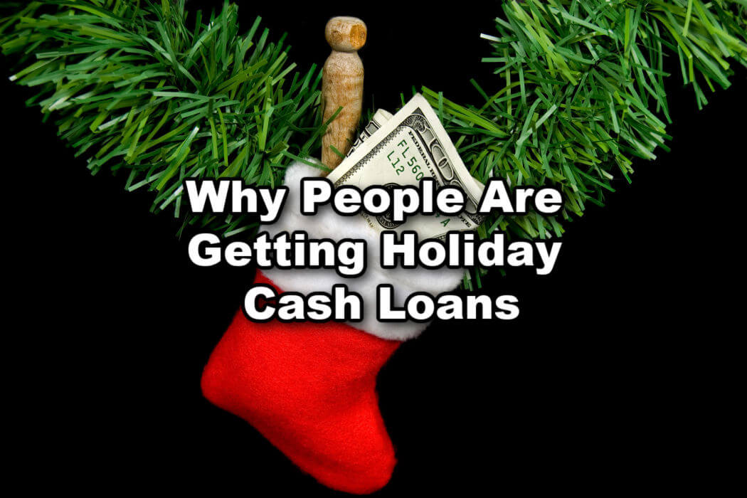 A Christmas stocking with money from holiday cash loans.