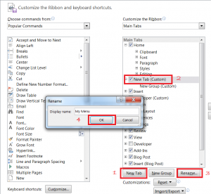 Office Ribbon Customization New Tab